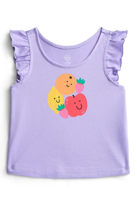 Toddler Girls Graphic Tank Top with Ruffle Sleeves, Sizes 18M–5T