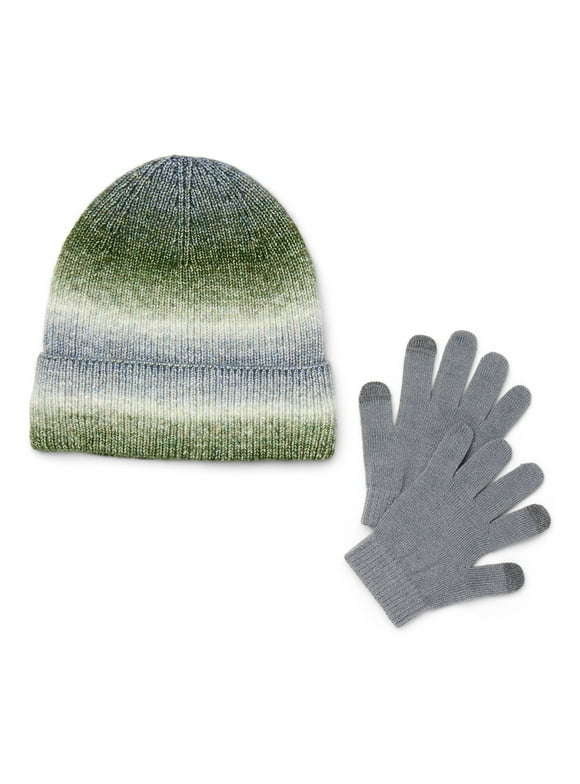 Boys Spacedye Knit Beanie Hat and Tech Gloves Set, 2-Piece,male,age group 4-16 year
