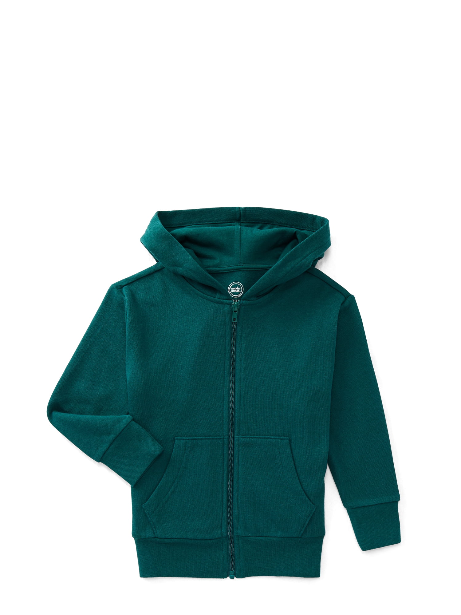 Wonder Nation Kids Unisex Fleece Full Zip Hoodie, Sizes 4-18 & Husky