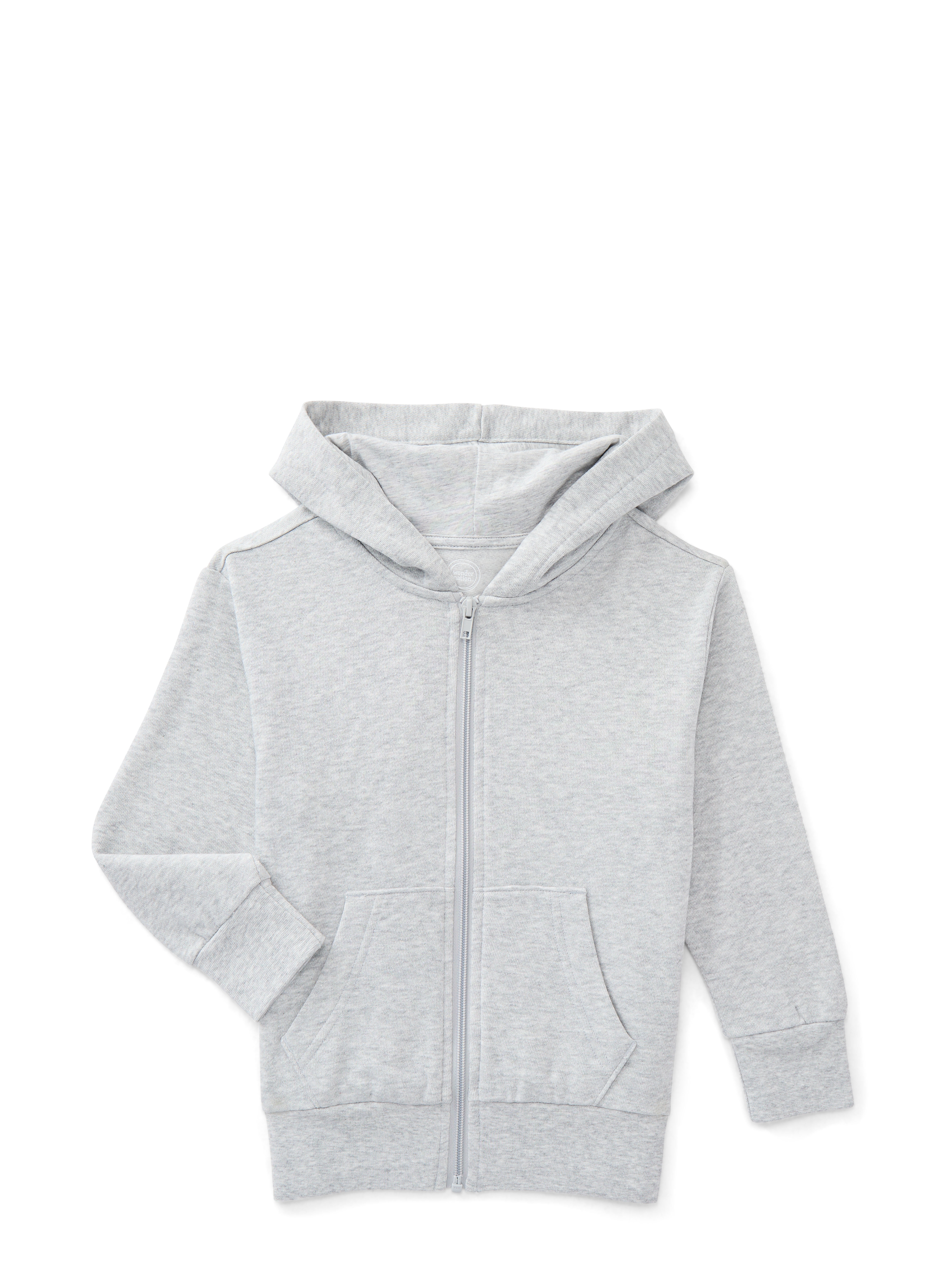 Wonder Nation Kids Unisex Fleece Full Zip Hoodie, Sizes 4-18 & Husky