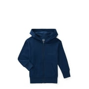 WONDER NATION Kids Unisex Fleece Full Zip Hoodie, Sizes 4-18 & Husky