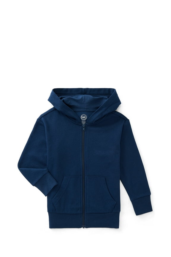Kids Unisex Fleece Full Zip Hoodie, Sizes 4-18 & Husky