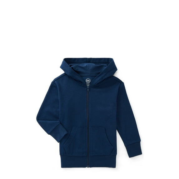Wonder Nation Kids Unisex Fleece Full Zip Hoodie, Sizes 4-18 & Husky