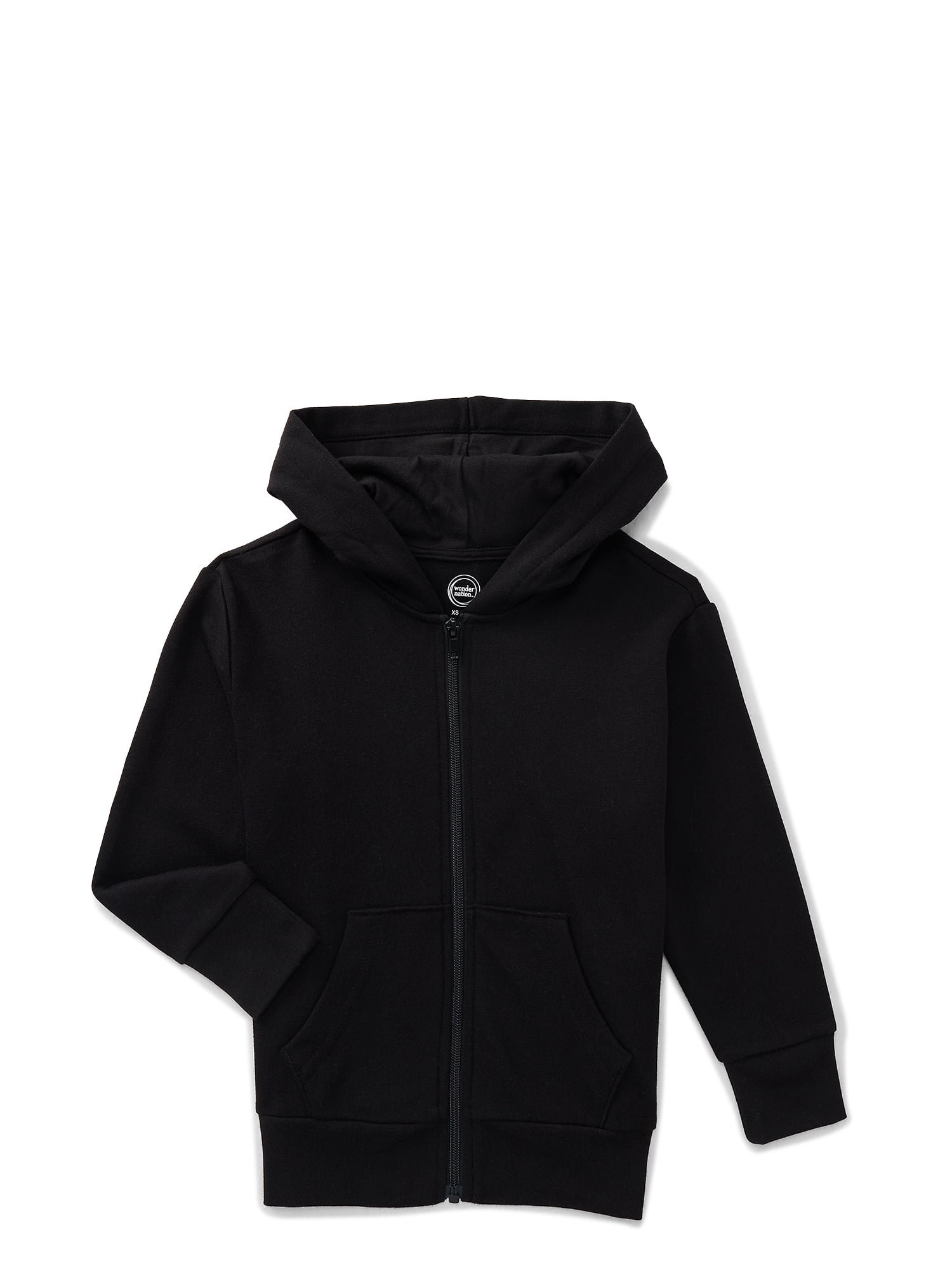 Wonder Nation Kids Unisex Fleece Full Zip Hoodie, Sizes 4-18 & Husky