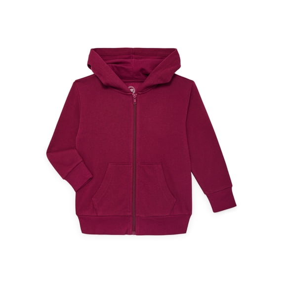 Wonder Nation Kids Unisex Fleece Full Zip Hoodie, Sizes 4-18 & Husky