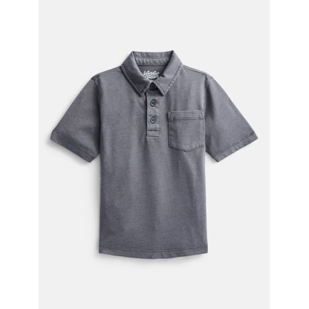 Wonder Nation Boys' Garment Dye Polo Shirt, Sizes XS-XXL