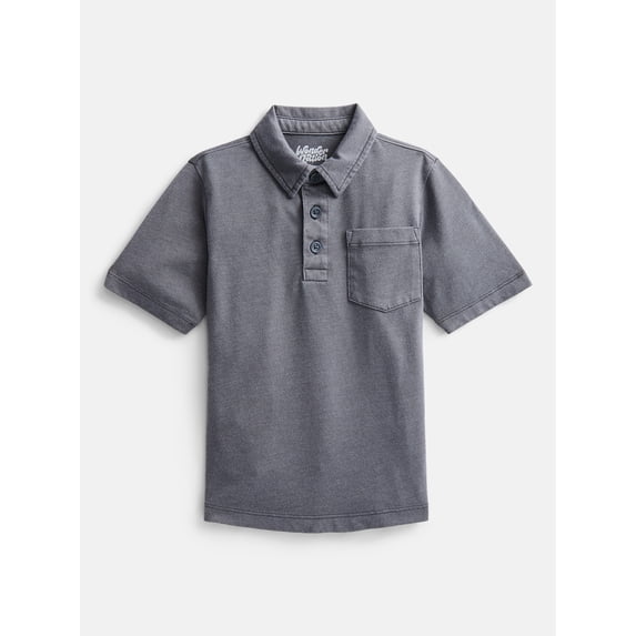 Wonder Nation Boys' Garment Dye Polo Shirt, Sizes XS-XXL