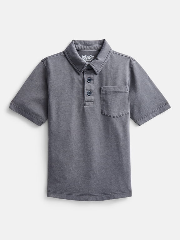 Boys' Garment Dye Polo Shirt, Sizes XS-XXL