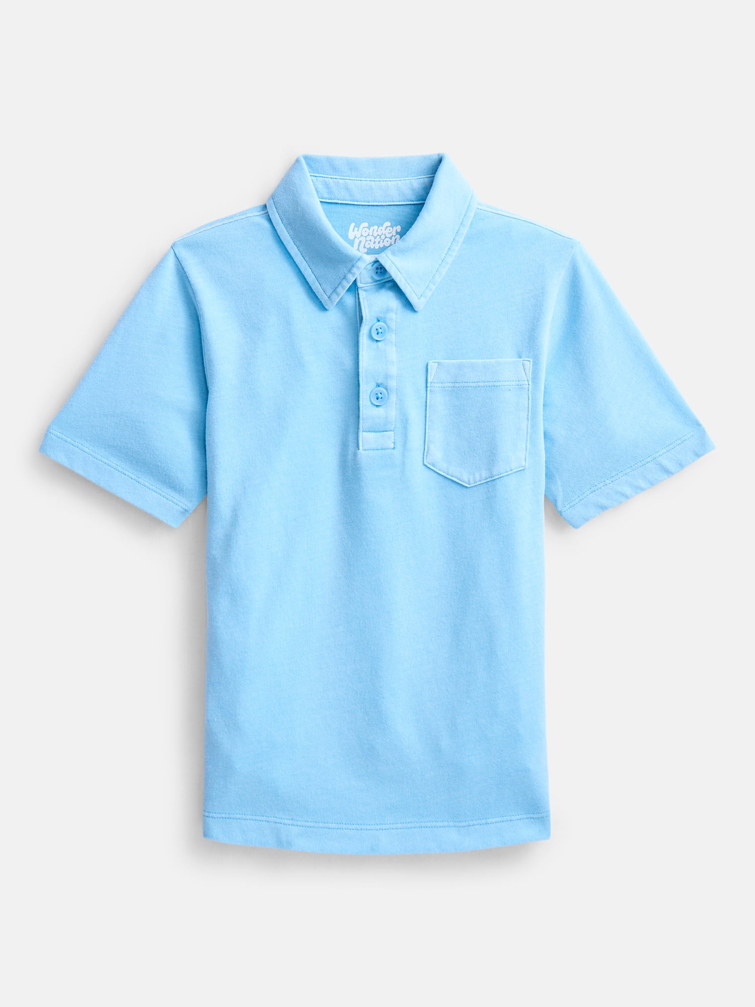 Wonder Nation Boys' Garment Dye Polo Shirt, Sizes XS-XXL & Husky