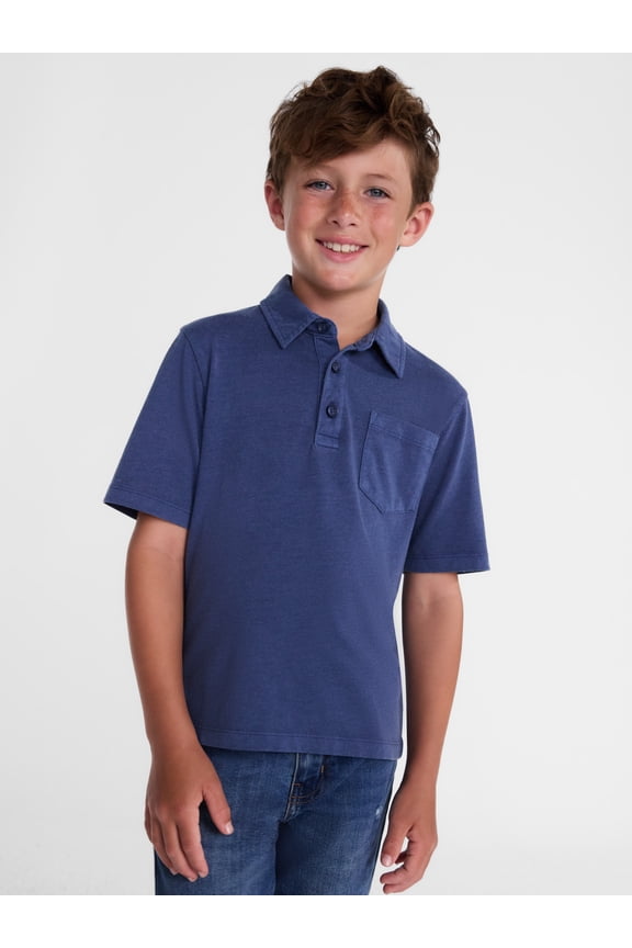 Boys' Garment Dye Polo Shirt, Sizes XS-XXL