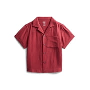Boys' Cotton Gauze Button Front Shirt with Short Sleeves, Sizes 4-18 & Husky