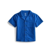 Boys' Cotton Gauze Button Front Shirt with Short Sleeves, Sizes 4-18 & Husky
