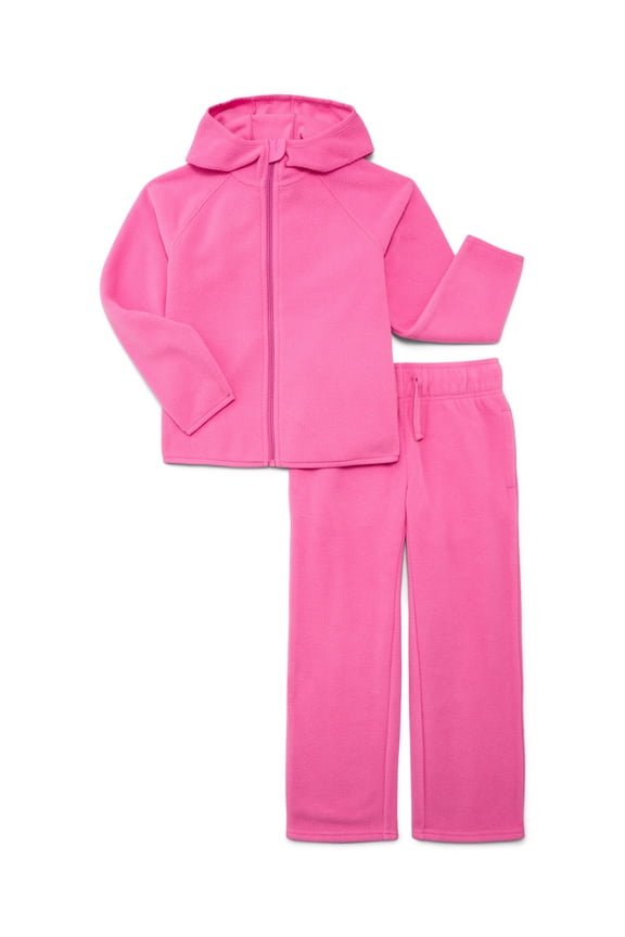 Girls Fleece Hooded Jacket and Wide Leg Pants Set, 2-Piece, Sizes 4-18