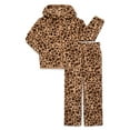 thumbnail image 1 of Wonder Nation Girls Fleece Hooded Jacket and Wide Leg Pants Set, 2-Piece, Sizes 4-18, 1 of 3