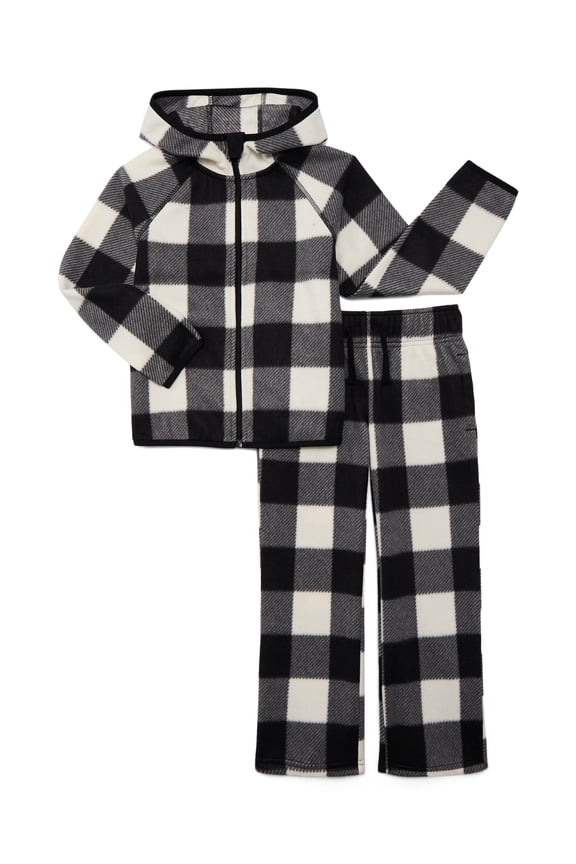 Girls Fleece Hooded Jacket and Wide Leg Pants Set, 2-Piece, Sizes 4-18