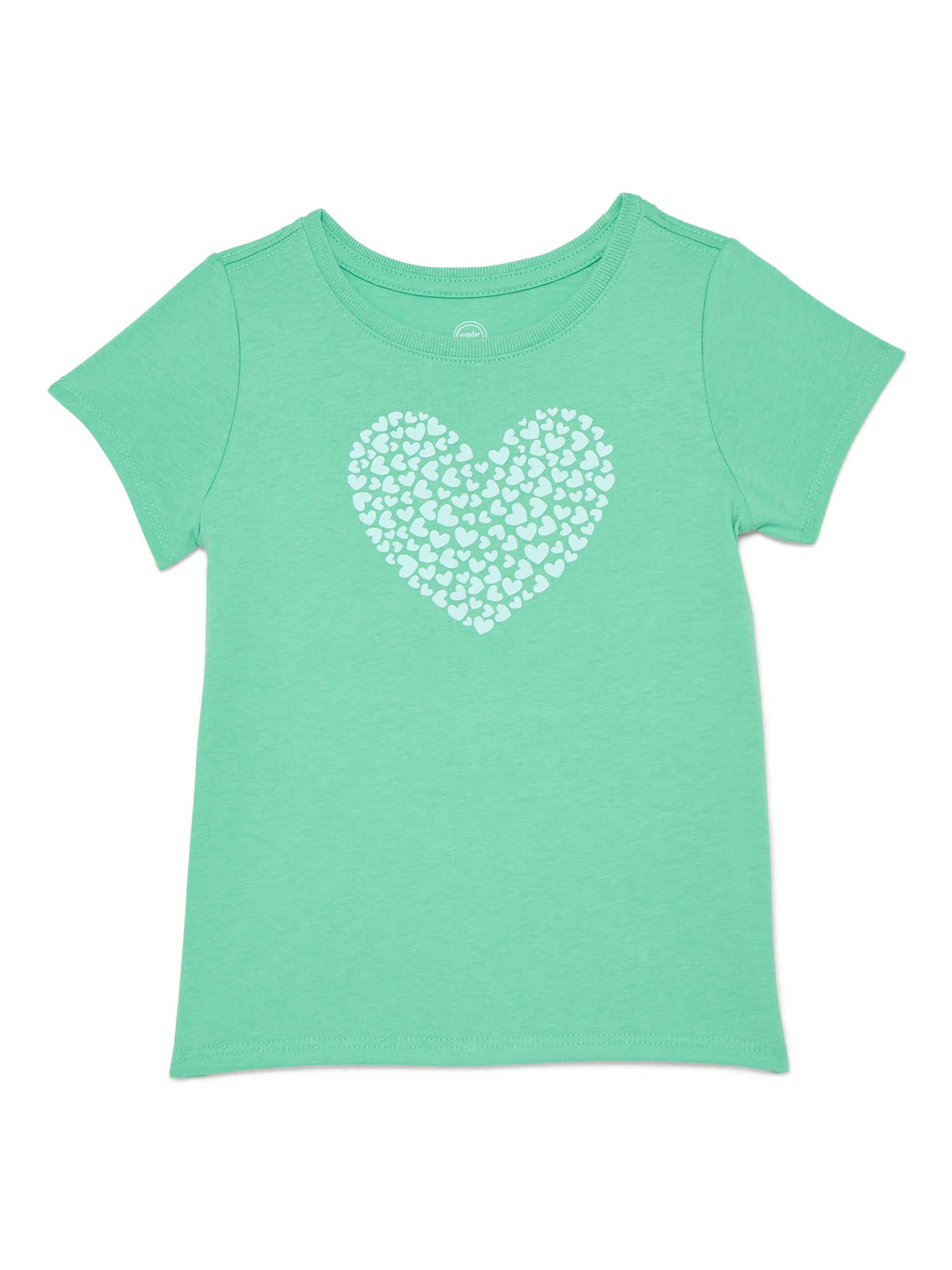 Wonder Nation Toddler Girls Tee with Short Sleeves, Sizes 18M-5T