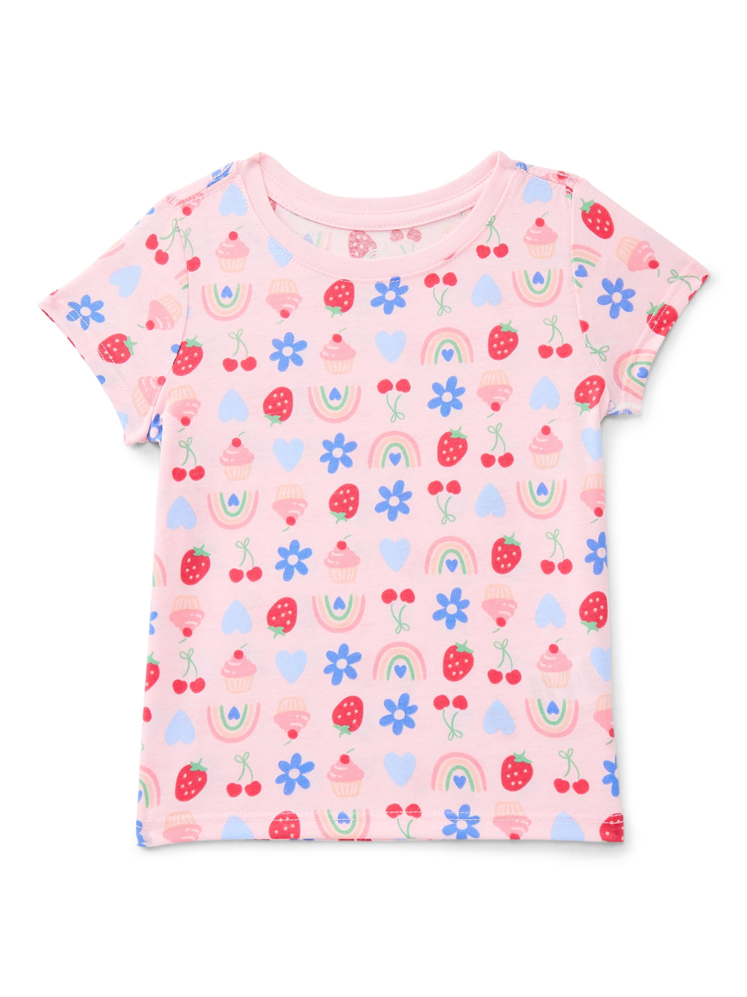 Wonder Nation Toddler Girls Tee with Short Sleeves, Sizes 18M-5T