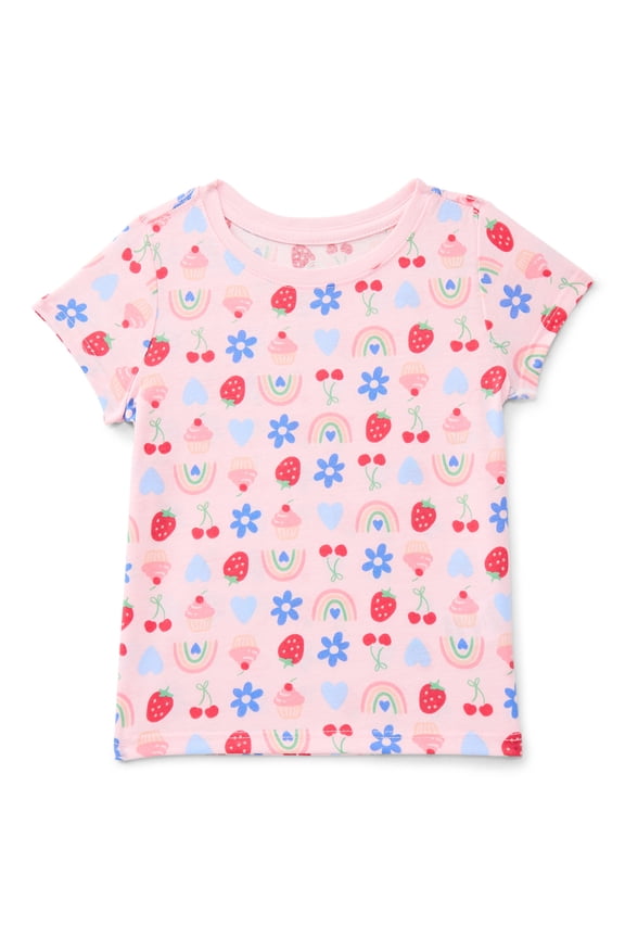 Toddler Girls Tee with Short Sleeves, Sizes 18M-5T
