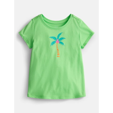 Wonder Nation Toddler Girls Graphic Tee with Short Sleeves, Sizes 18M–5T