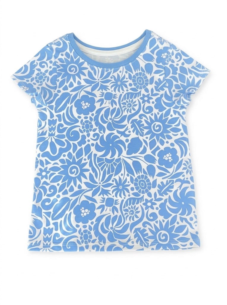 Wonder Nation Toddler Girls Printed Tee with Short Sleeves, Sizes 18M–5T