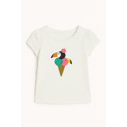 Wonder Nation Toddler Girls Graphic Tee with Short Sleeves, Sizes 18M–5T