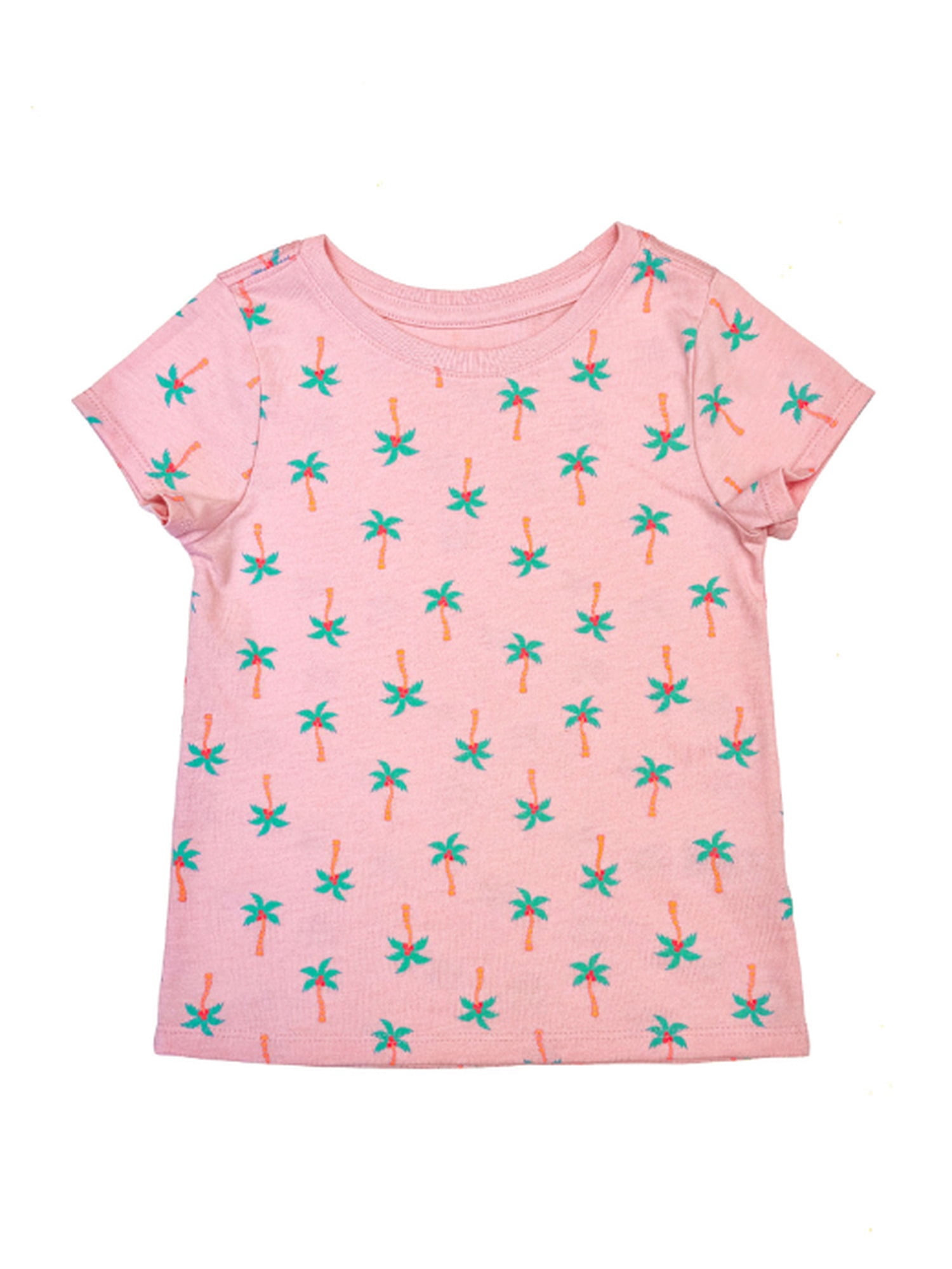 Wonder Nation Toddler Girls Printed Tee with Short Sleeves, Sizes 18M–5T