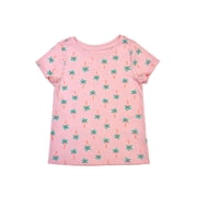 Wonder Nation Toddler Girls Printed Tee with Short Sleeves, Sizes 18M–5T