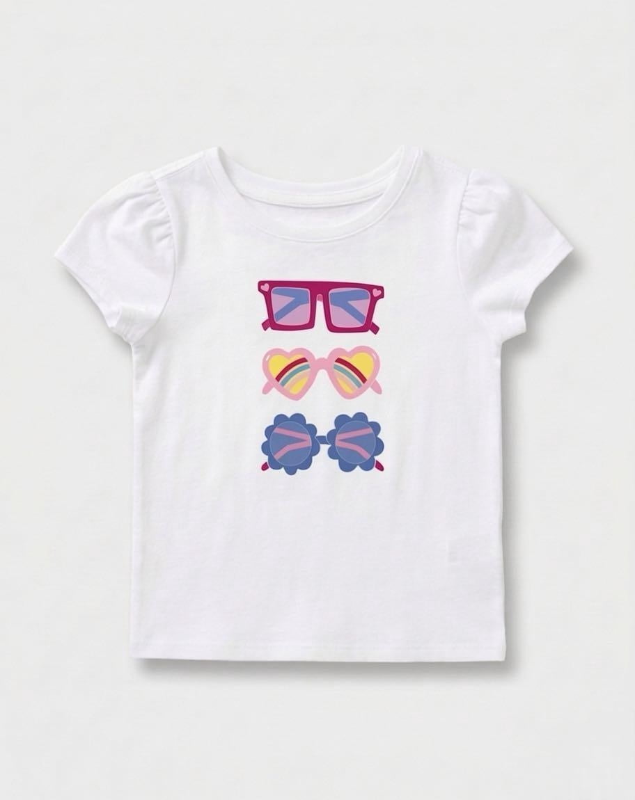 Wonder Nation Toddler Girls Graphic Tee with Puff Sleeves, Sizes 18M–5T