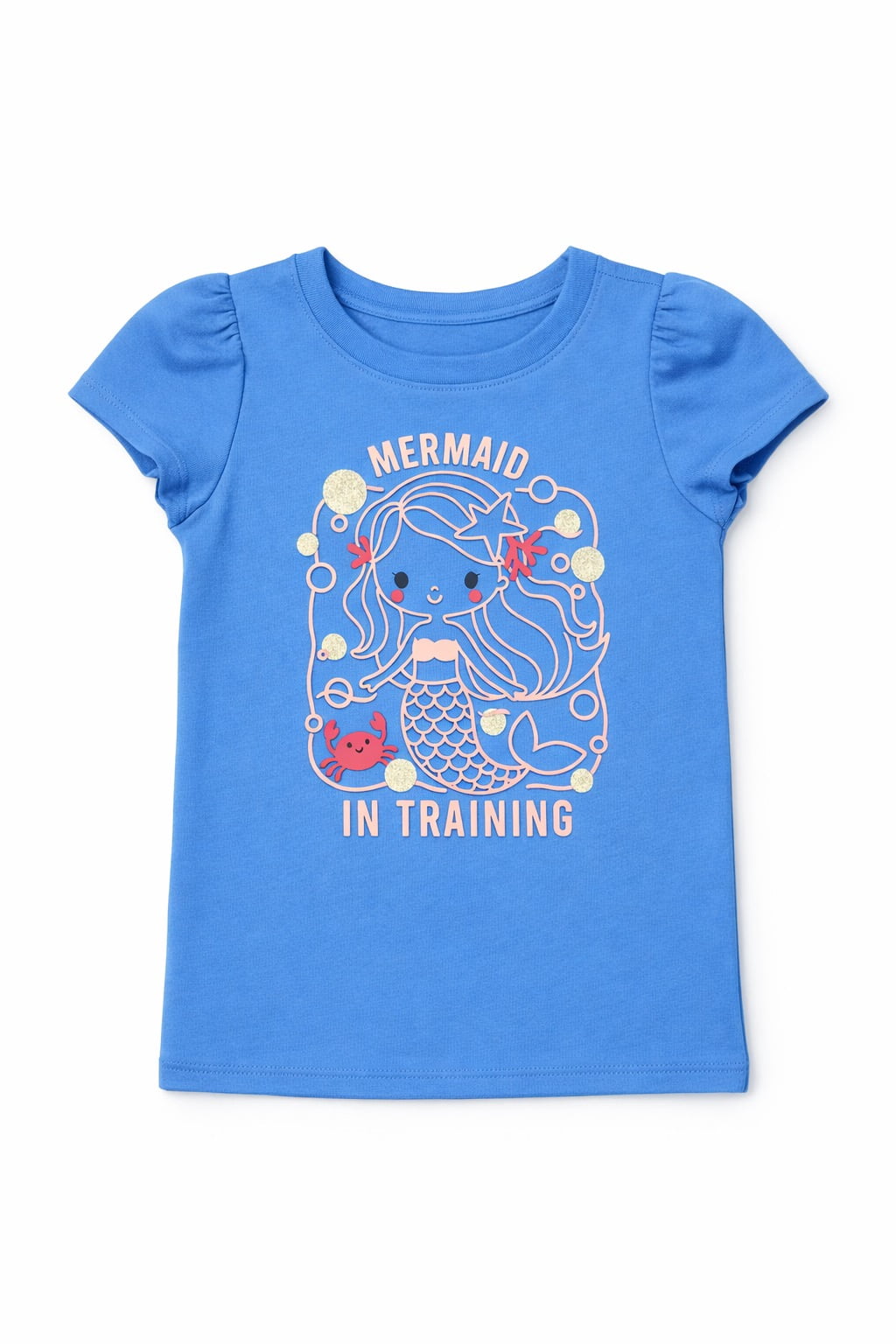 Wonder Nation Toddler Girls Graphic Tee with Puff Sleeves, Sizes 18M–5T