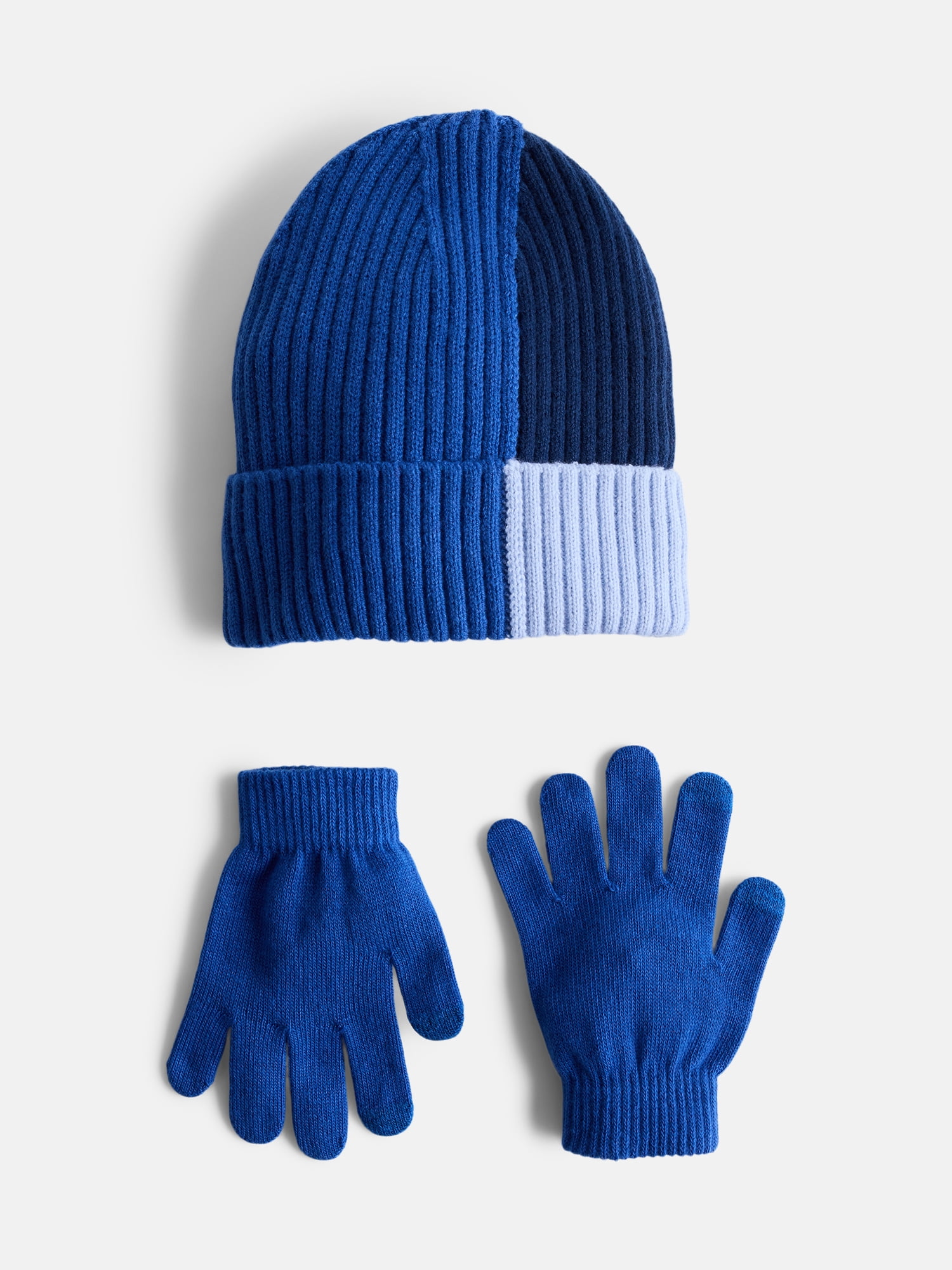 Wonder Nation Kids' Colorblocked Beanie Hat and Gloves Set, 3- Piece