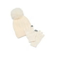 thumbnail image 1 of Wonder Nation Girls Cable Knit Faux Fur Beanie and Gloves Set, 2-Piece, One Size, 1 of 4