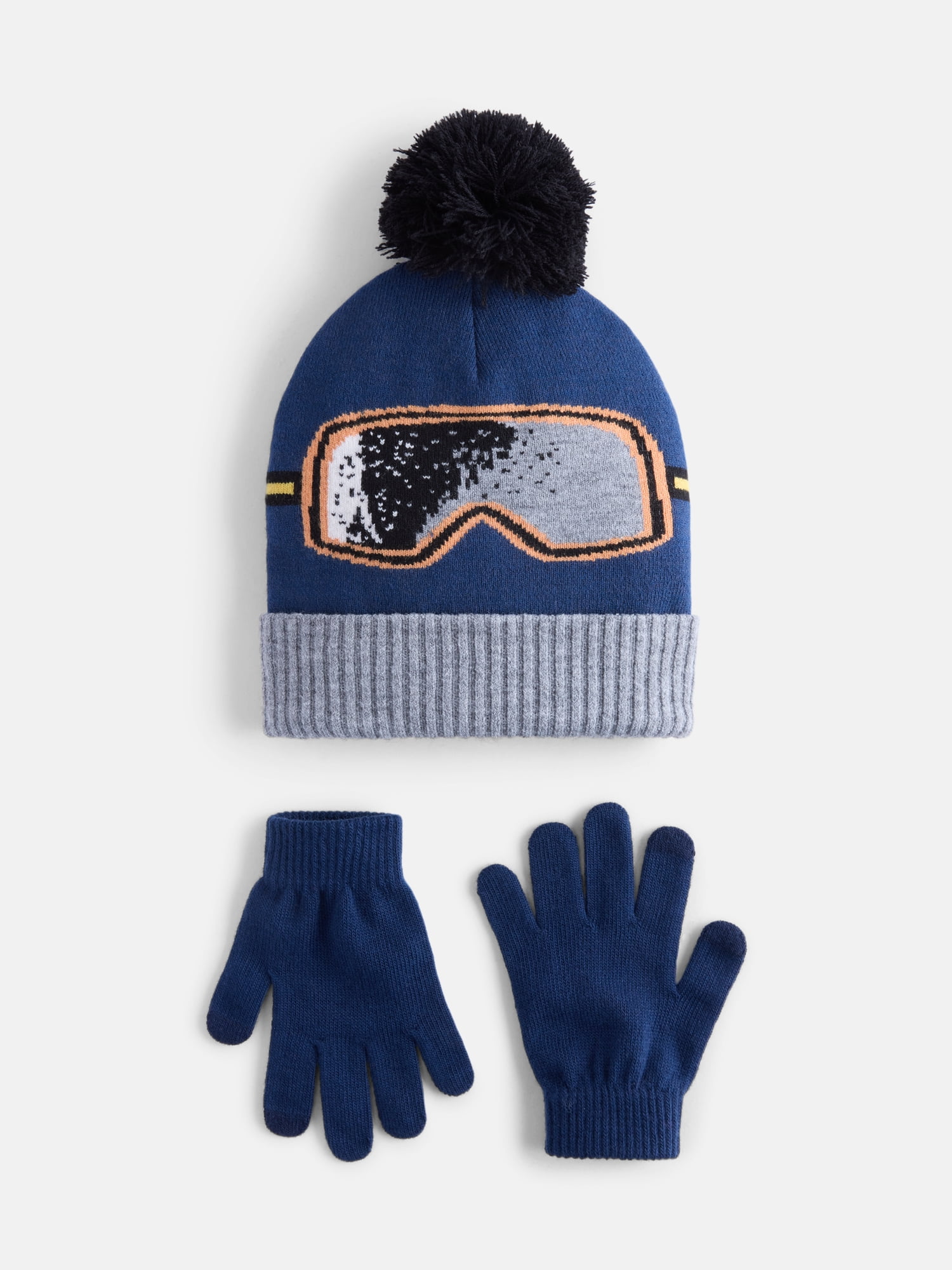 Wonder Nation Kids' Ski Mask Beanie Hat and Gloves Set, 3- Piece