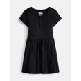 thumbnail image 1 of Wonder Nation Girls' Ribbed Henley Dress with Short Sleeves, Sizes 4-18 & Plus, 1 of 3