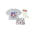 thumbnail image 1 of Wonder Nation x Hello Kitty Girls Short Sleeve Top and Shorts Pajama Set with Socks, 3-Piece, Sizes 4-18, 1 of 4