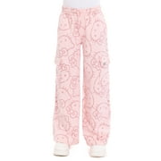 Wonder Nation Hello Kitty Girls Graphic Fleece Cargo Pants, Sizes 4-18