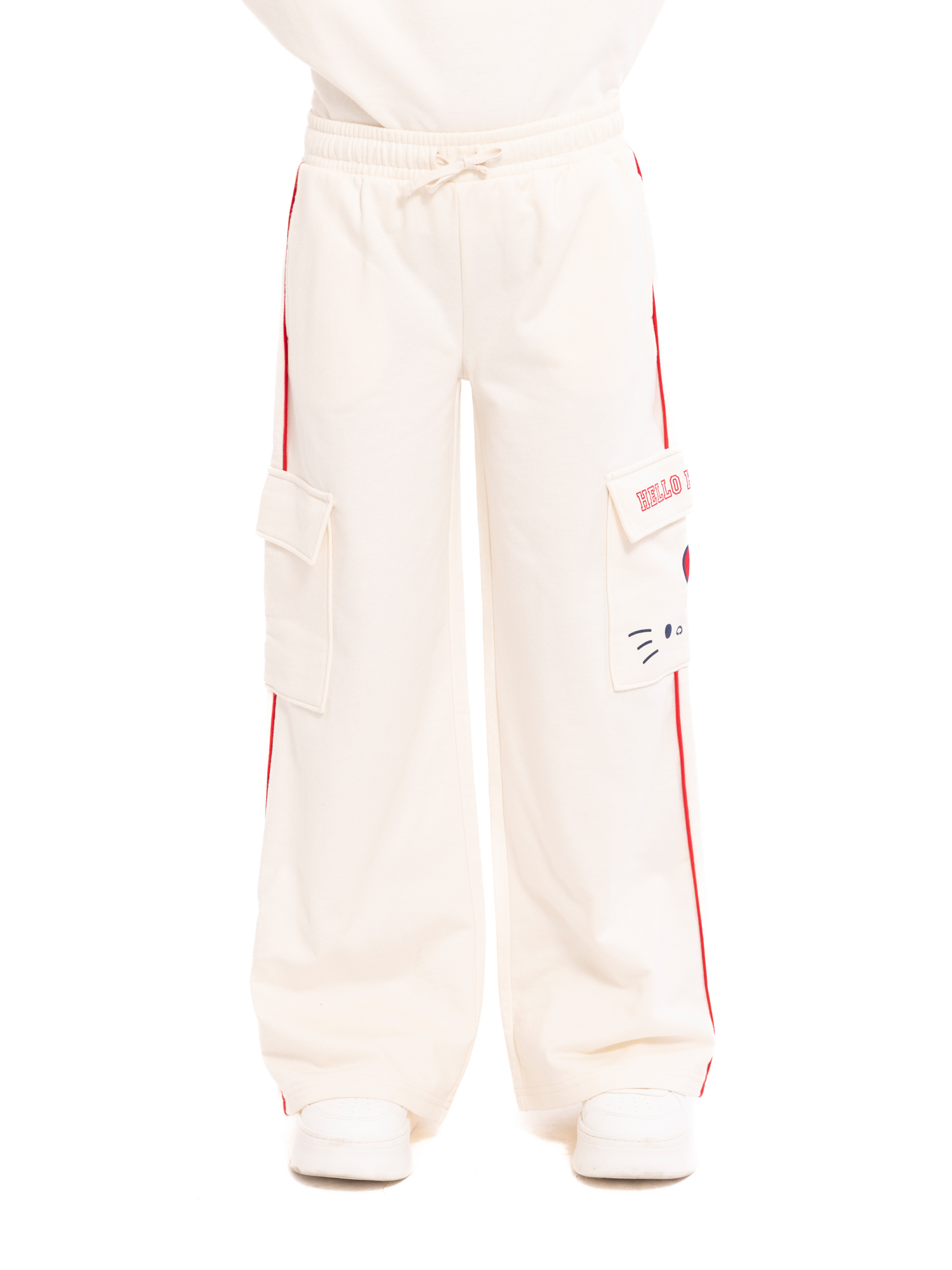 Wonder Nation Hello Kitty Girls Graphic Fleece Cargo Pants, Sizes 4-18