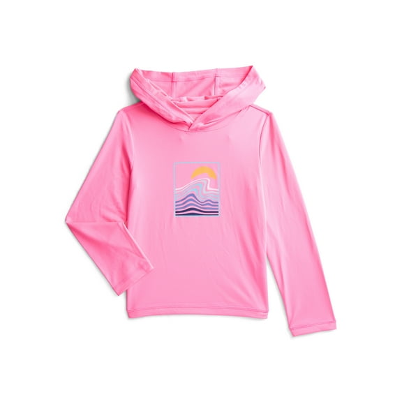 Wonder Nation Boys Hooded Rash Guard with Long Sleeves, Sizes 4-18 & Husky