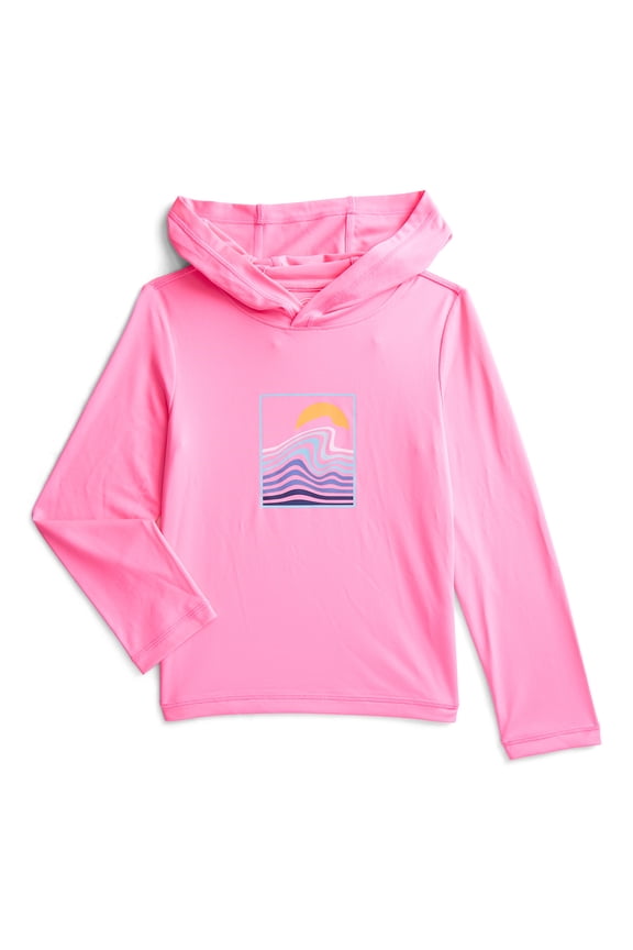 Boys Hooded Rash Guard with Long Sleeves, Sizes 4-18 & Husky