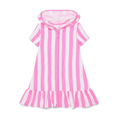 Girls Terry Towel Swimsuit Coverup Dress with UPF 50+, Sizes 4-18 & Plus
