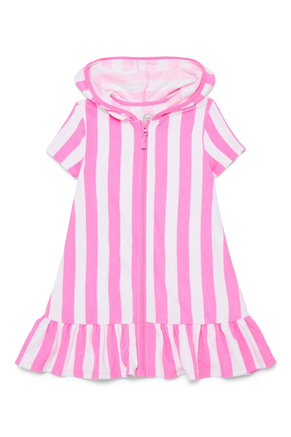 Girls Terry Towel Swimsuit Coverup Dress with UPF 50+, Sizes 4-18 & Plus