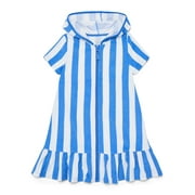 Girls Terry Towel Swimsuit Coverup Dress with UPF 50+, Sizes 4-18 & Plus