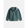 thumbnail image 1 of Wonder Nation Toddler Boys Cozy Polo Shirt with Long Sleeves, Sizes 12M-5T, 1 of 3