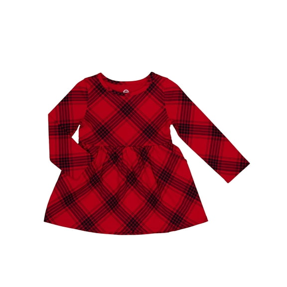 Wonder Nation Toddler Girls Long Sleeve Play Dress, Sizes 12M-5T