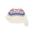 thumbnail image 1 of Wonder Nation Girls Holiday Fair Isle Sweater, Sizes 4-18 & Plus, 1 of 4
