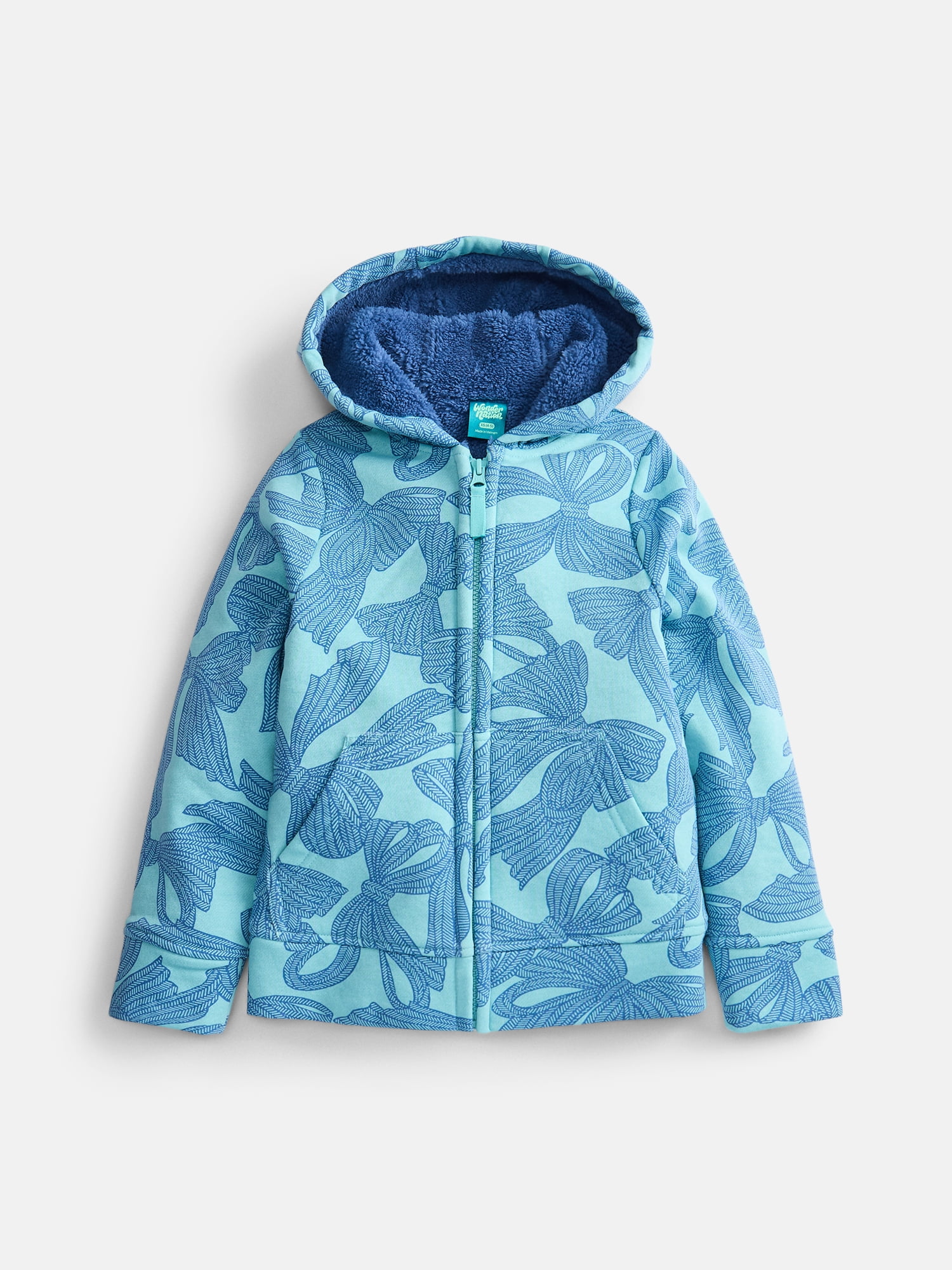 Wonder Nation Girls' Kid Tough Fleece Lined Hoodie Jacket, Sizes 4-18 & Plus