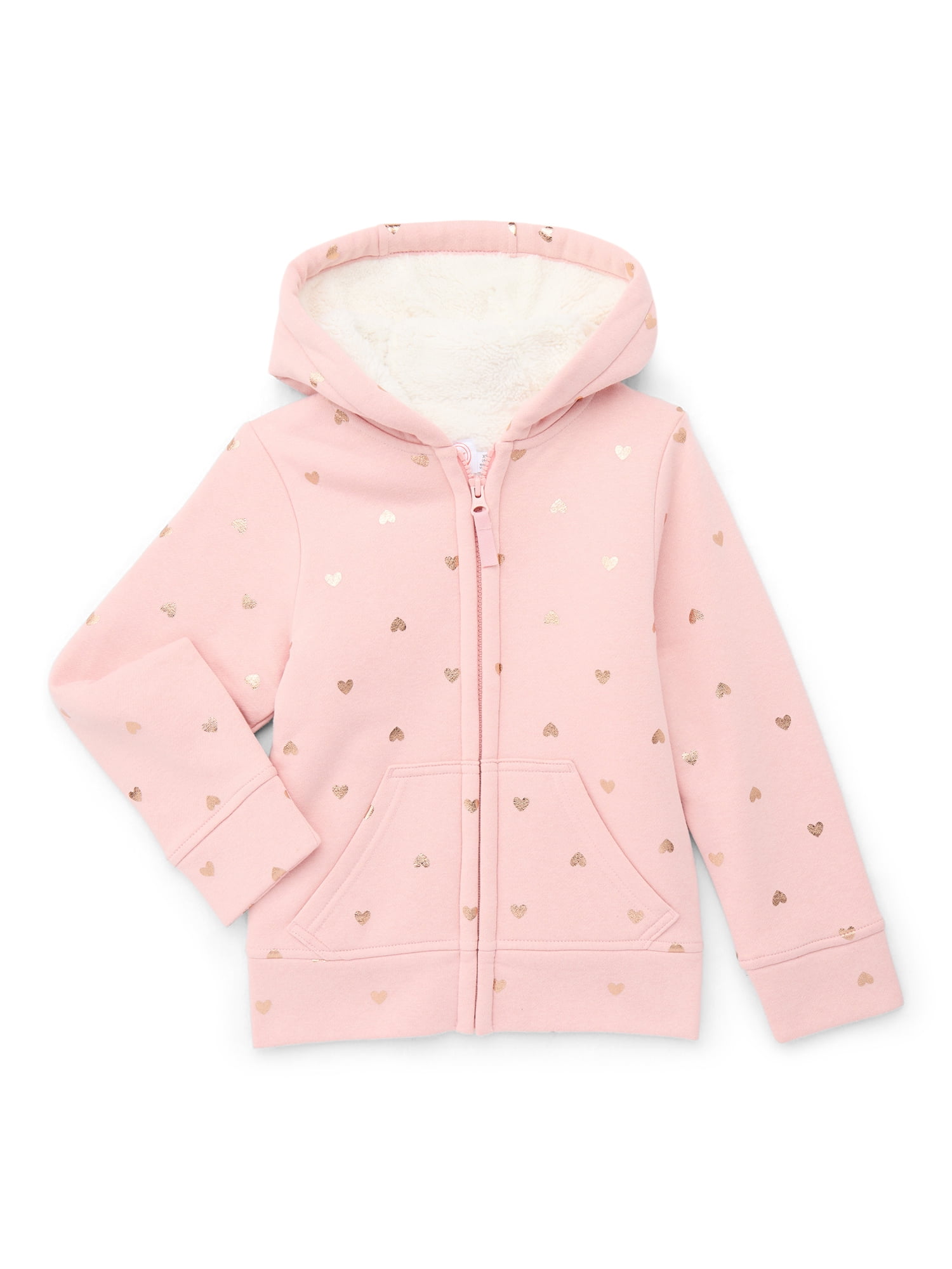Wonder Nation Girls Kids Tough Fully Lined Zip Hoodie Jacket, Sizes 4-18 & Plus