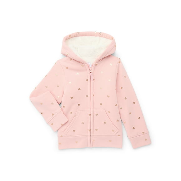 Wonder Nation Girls Kids Tough Fully Lined Zip Hoodie Jacket, Sizes 4-18 & Plus