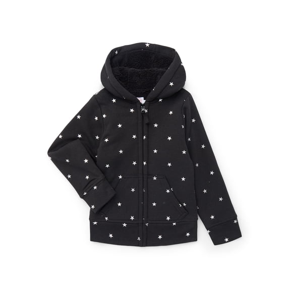 Wonder Nation Girls Kids Tough Fully Lined Zip Hoodie Jacket, Sizes 4-18 & Plus