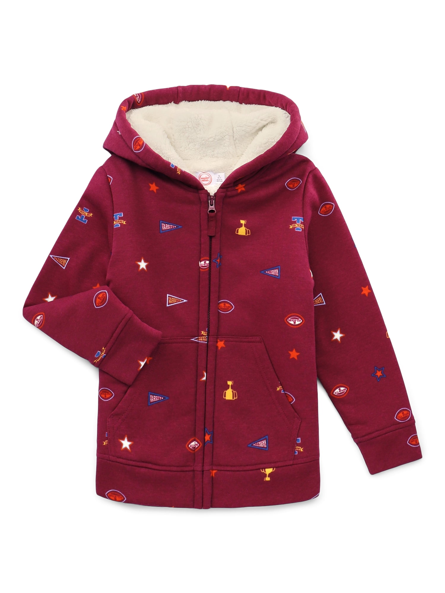 Wonder Nation Boys Kid Tough Hoodie with Long Sleeves, Sizes 4-18 & Husky