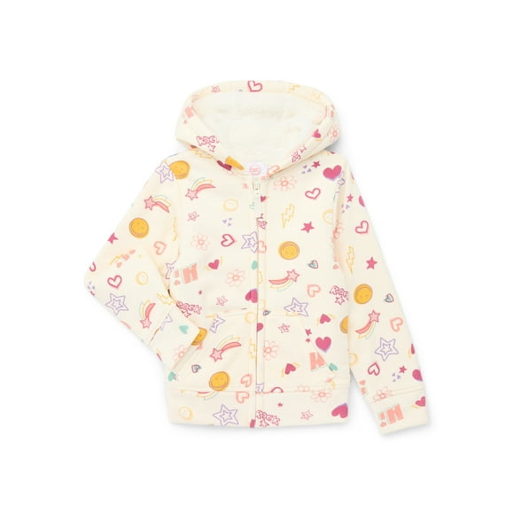 Wonder Nation Girls Kids Tough Fully Lined Zip Hoodie Jacket, Sizes 4-18 & Plus